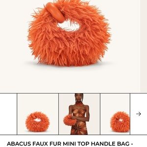 ABACUS FAUX FUR MINI TOP HANDLE BAG - ORANGE